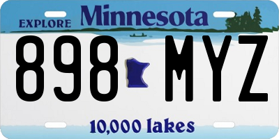 MN license plate 898MYZ