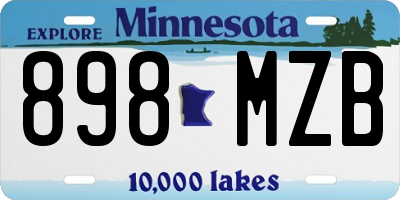 MN license plate 898MZB