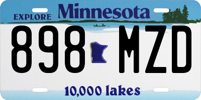 MN license plate 898MZD