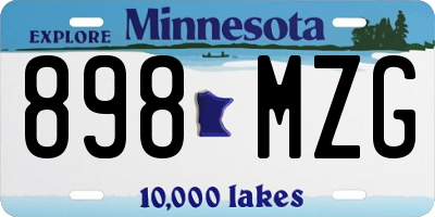 MN license plate 898MZG
