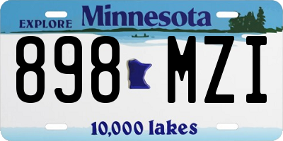 MN license plate 898MZI