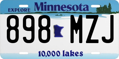 MN license plate 898MZJ