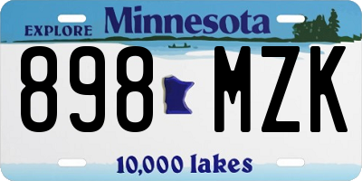 MN license plate 898MZK