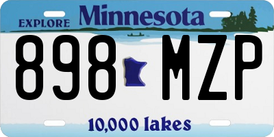 MN license plate 898MZP