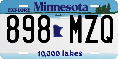 MN license plate 898MZQ