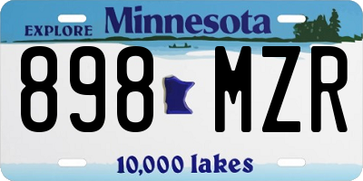 MN license plate 898MZR