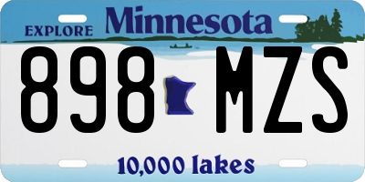 MN license plate 898MZS