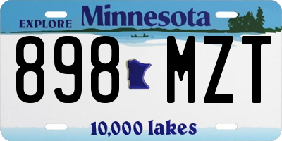 MN license plate 898MZT