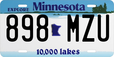 MN license plate 898MZU