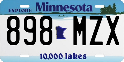 MN license plate 898MZX