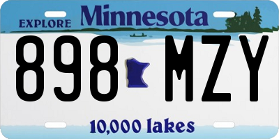 MN license plate 898MZY