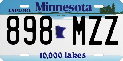 MN license plate 898MZZ
