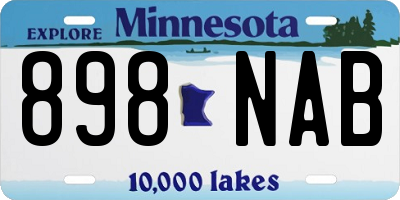MN license plate 898NAB