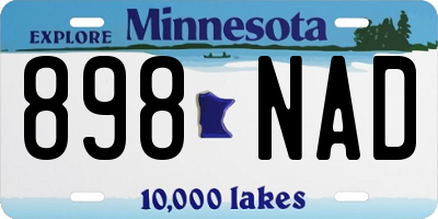 MN license plate 898NAD