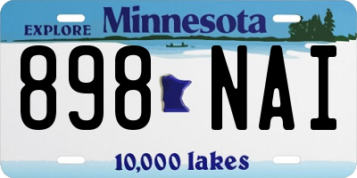 MN license plate 898NAI