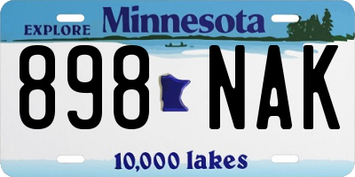 MN license plate 898NAK