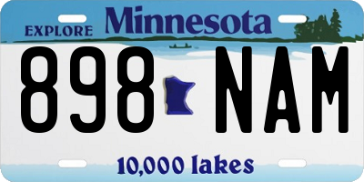 MN license plate 898NAM