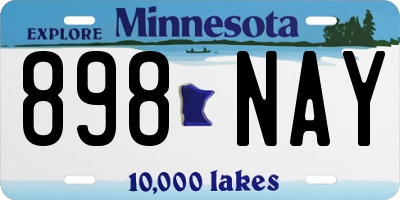 MN license plate 898NAY