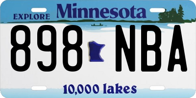 MN license plate 898NBA
