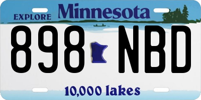 MN license plate 898NBD