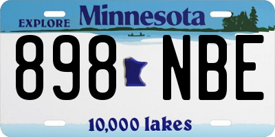MN license plate 898NBE