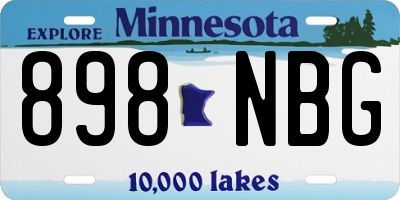 MN license plate 898NBG
