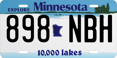 MN license plate 898NBH