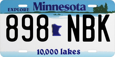 MN license plate 898NBK