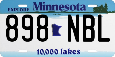 MN license plate 898NBL