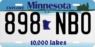 MN license plate 898NBO