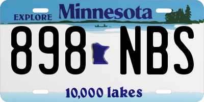MN license plate 898NBS