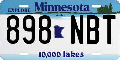 MN license plate 898NBT