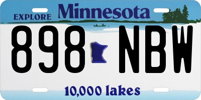 MN license plate 898NBW