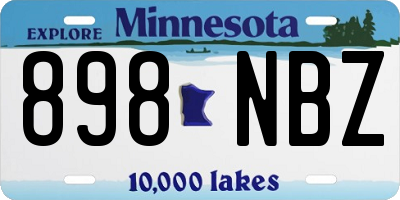 MN license plate 898NBZ