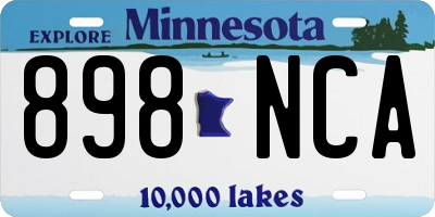 MN license plate 898NCA