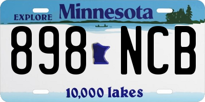 MN license plate 898NCB