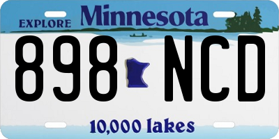 MN license plate 898NCD