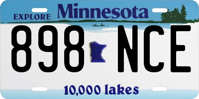 MN license plate 898NCE