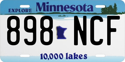 MN license plate 898NCF