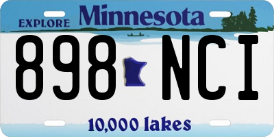 MN license plate 898NCI
