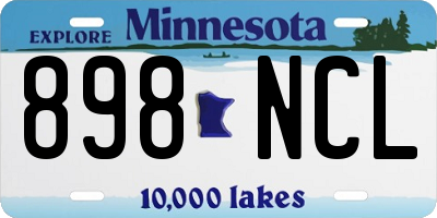 MN license plate 898NCL