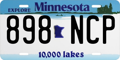 MN license plate 898NCP
