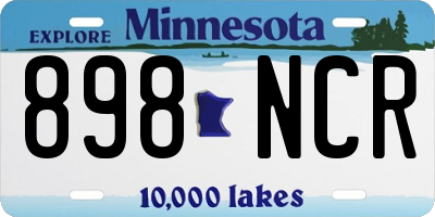 MN license plate 898NCR