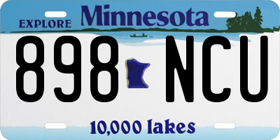 MN license plate 898NCU