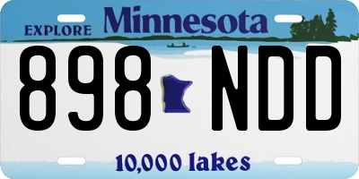 MN license plate 898NDD