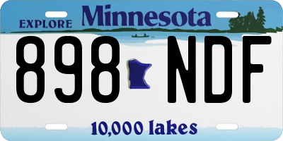 MN license plate 898NDF