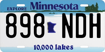 MN license plate 898NDH