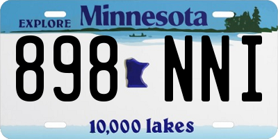 MN license plate 898NNI