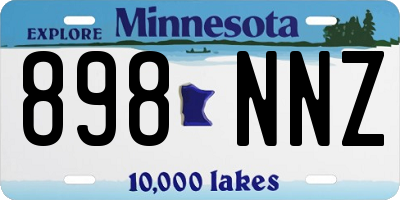 MN license plate 898NNZ