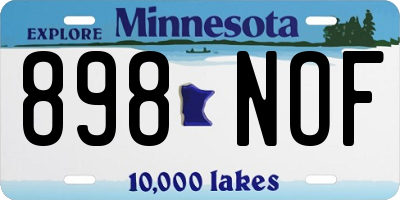 MN license plate 898NOF